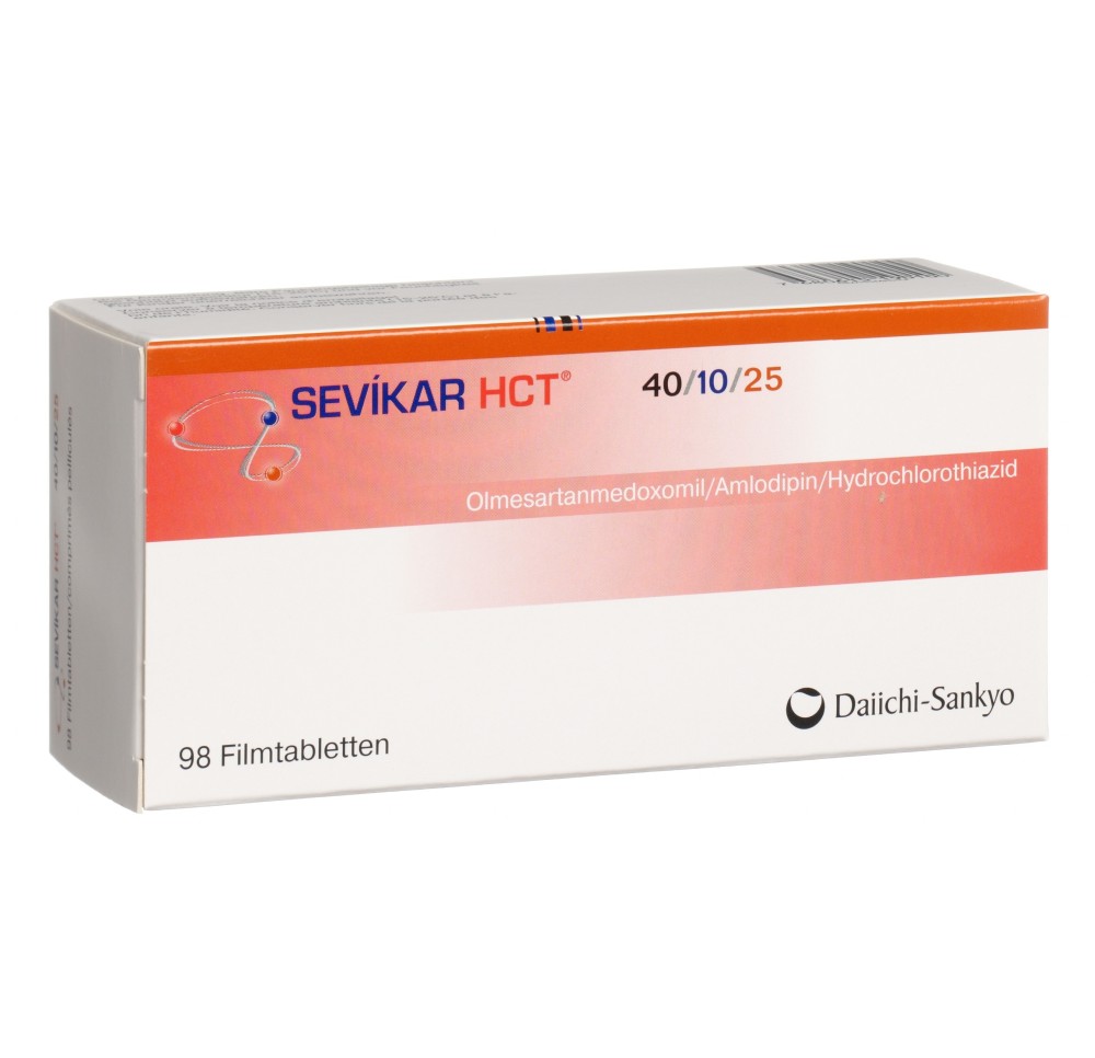 SEVIKAR HCT cpr pell 40/10/25 mg 98 pce SEVIKAR HCT cpr pell 40/10/25 mg 98 pce