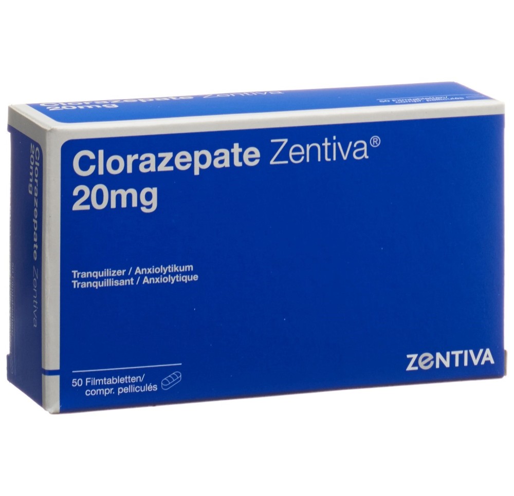 CLORAZEPATE Zentiva cpr pell 20 mg 50 pce CLORAZEPATE Zentiva cpr pell 20 mg 50 pce