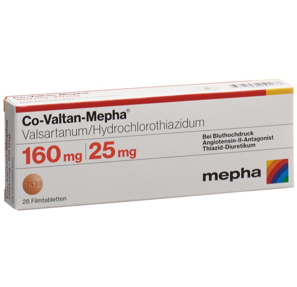 CO-VALTAN Mepha cpr pell 160/25 mg 28 pce CO-VALTAN Mepha cpr pell 160/25 mg 28 pce