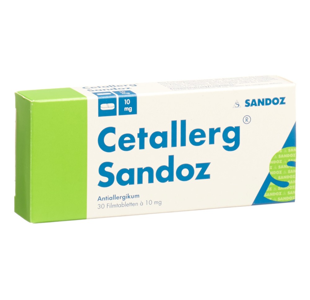 CETALLERG Sandoz cpr pell 10 mg 30 pce CETALLERG Sandoz cpr pell 10 mg 30 pce