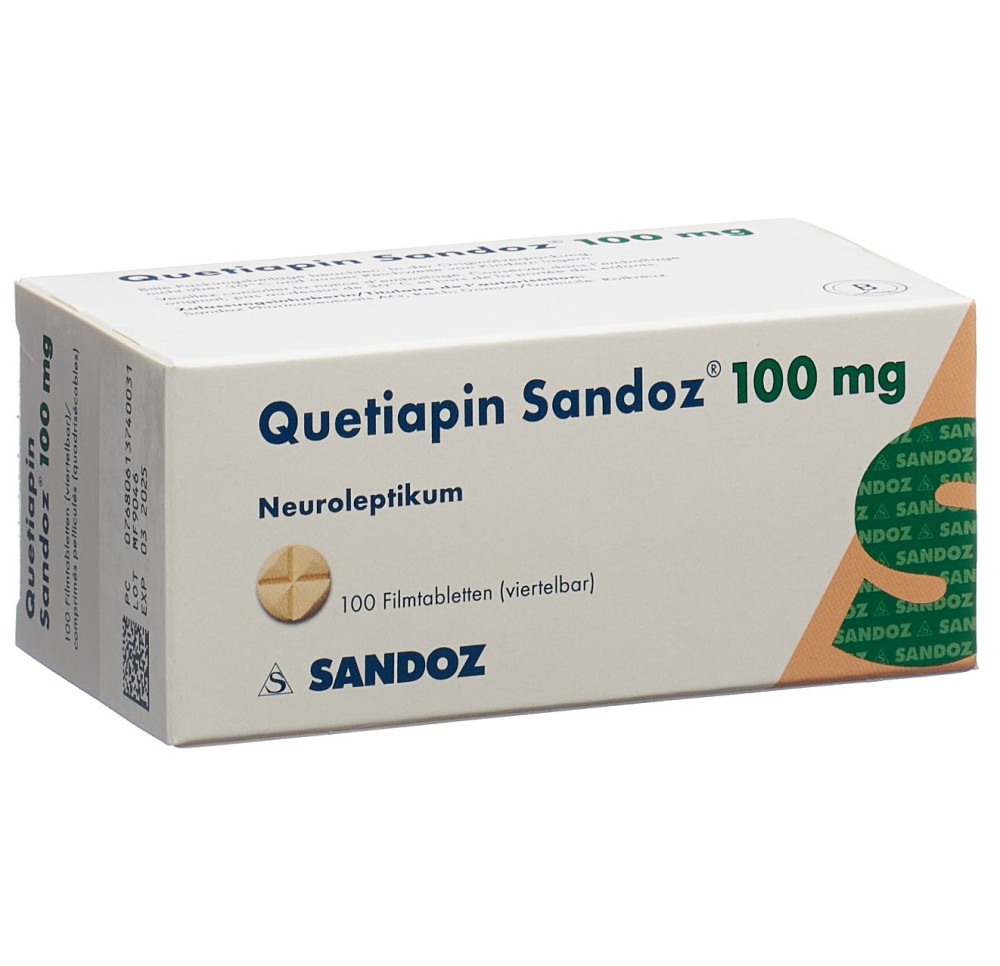 QUETIAPINE Sandoz cpr pell 100 mg 100 pce QUETIAPINE Sandoz cpr pell 100 mg 100 pce