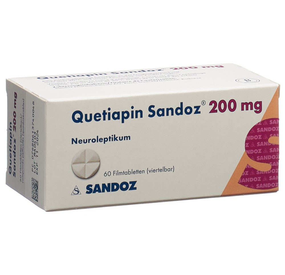 QUETIAPINE Sandoz cpr pell 200 mg 60 pce QUETIAPINE Sandoz cpr pell 200 mg 60 pce