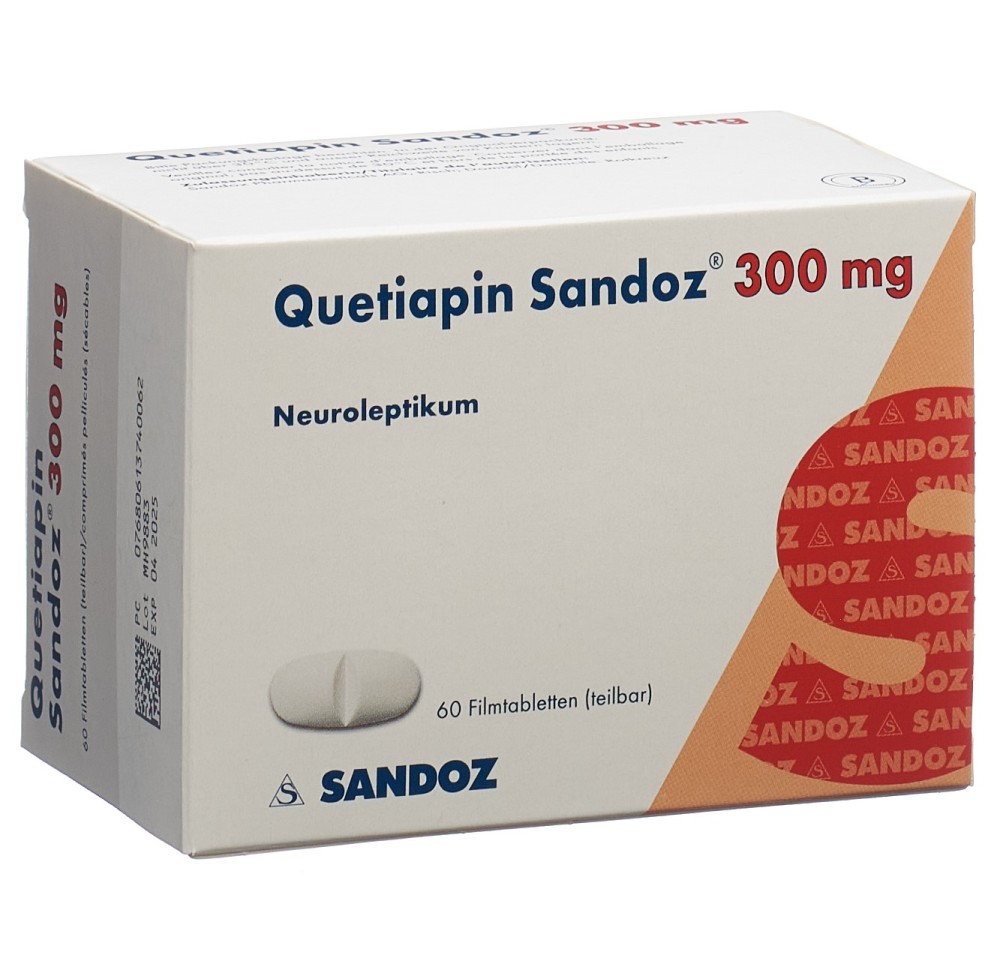 QUETIAPINE Sandoz cpr pell 300 mg 60 pce QUETIAPINE Sandoz cpr pell 300 mg 60 pce