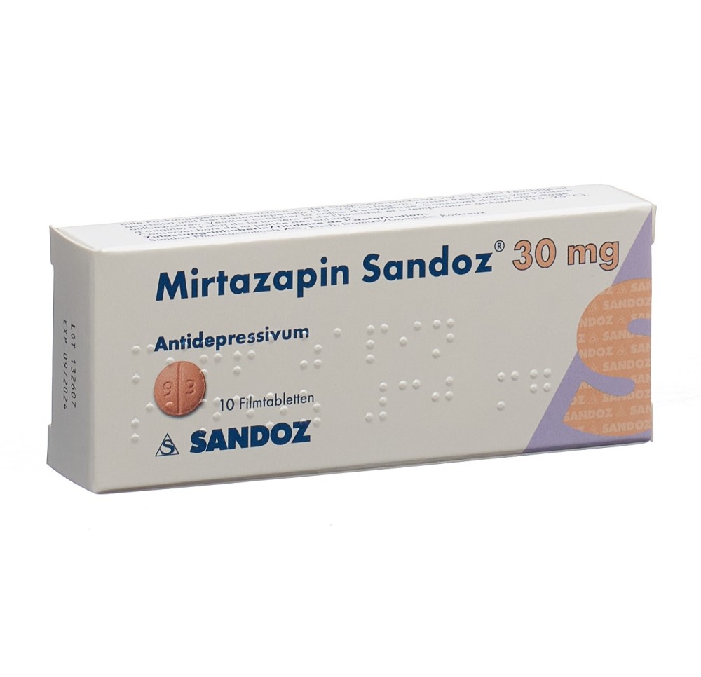 MIRTAZAPINE Sandoz cpr pell 30 mg 10 pce MIRTAZAPINE Sandoz cpr pell 30 mg 10 pce