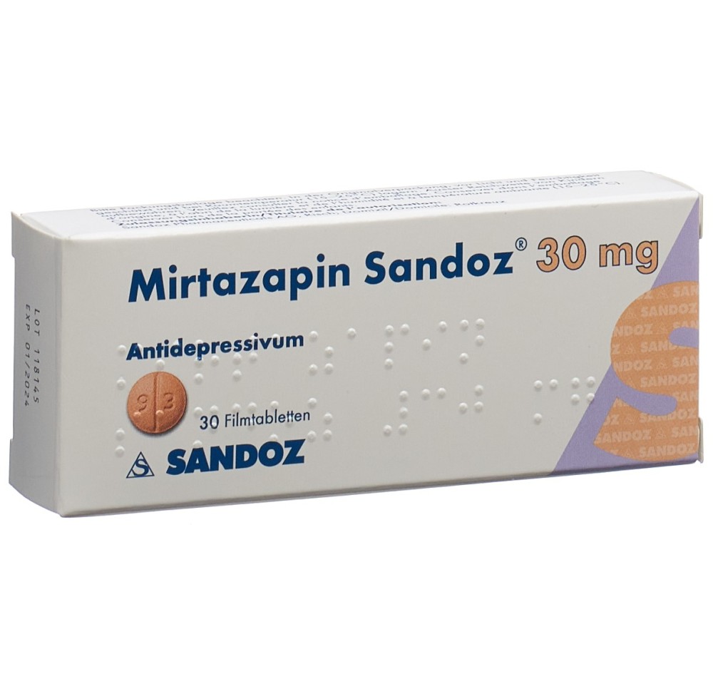 MIRTAZAPINE Sandoz cpr pell 30 mg 30 pce MIRTAZAPINE Sandoz cpr pell 30 mg 30 pce