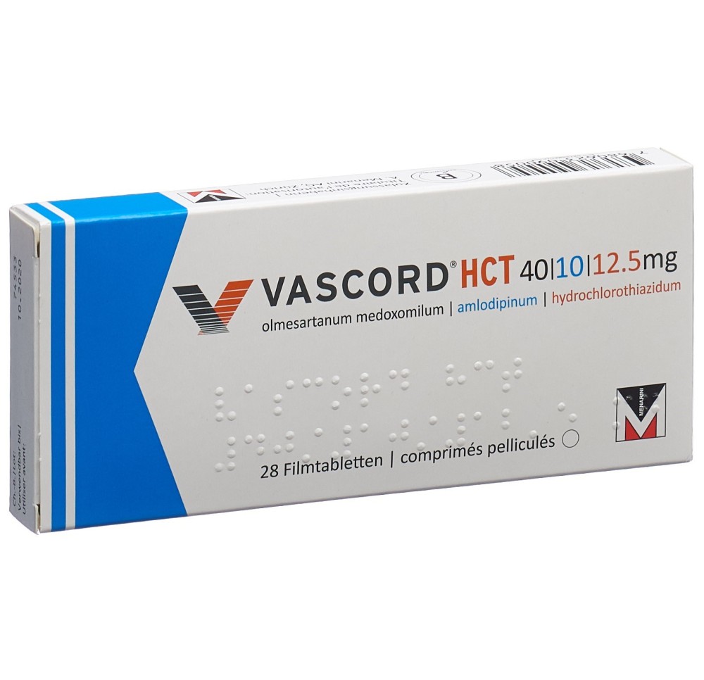 VASCORD HCT cpr pell 40/10/12.5 mg 28 pce VASCORD HCT cpr pell 40/10/12.5 mg 28 pce