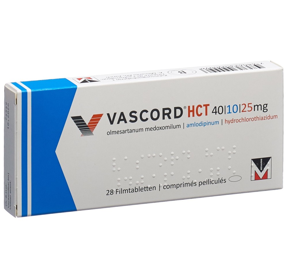 VASCORD HCT cpr pell 40/10/25 mg 28 pce VASCORD HCT cpr pell 40/10/25 mg 28 pce