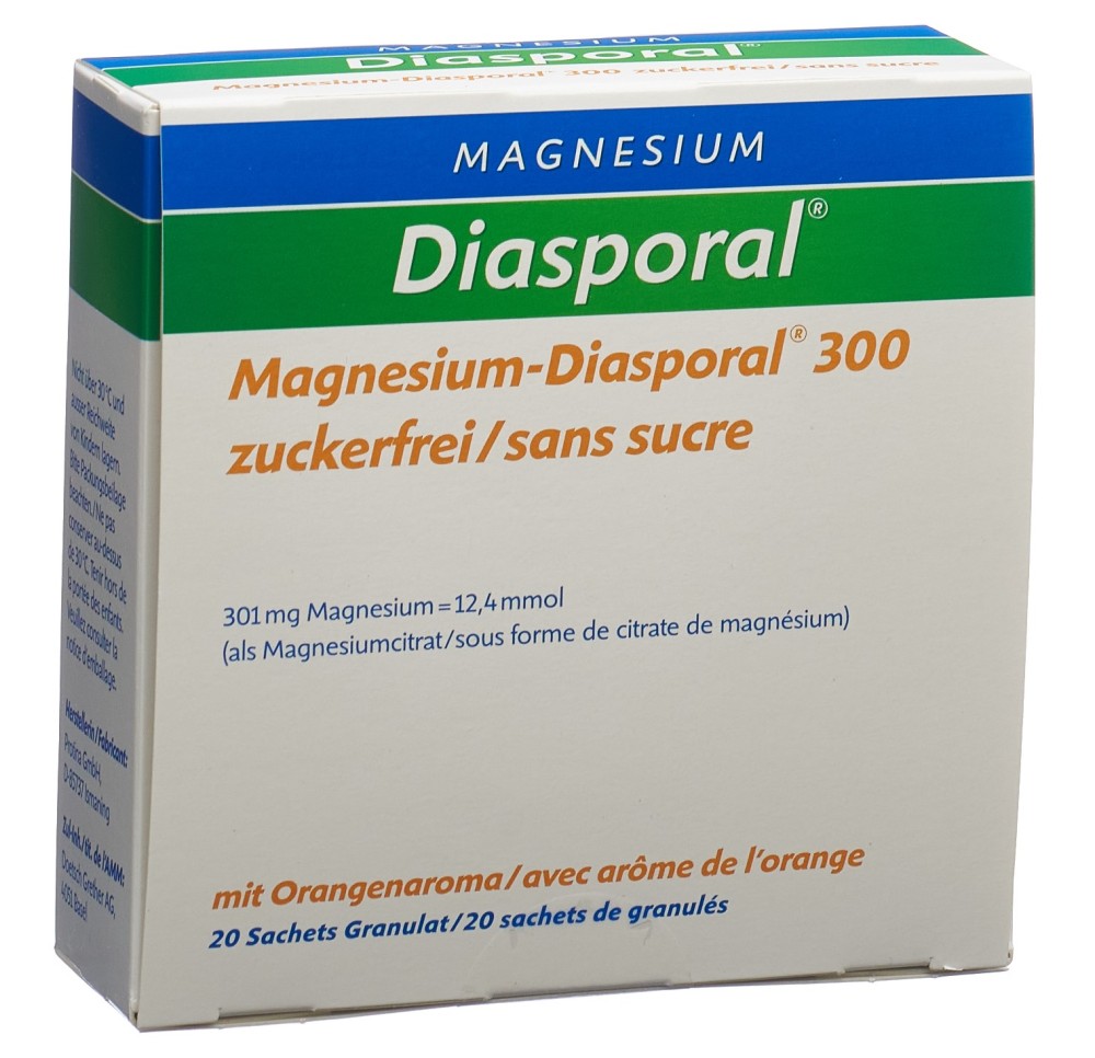 MAGNESIUM DIASPORAL 300 mg sans sucre sach 20 pce MAGNESIUM DIASPORAL 300 mg sans sucre sach 20 pce