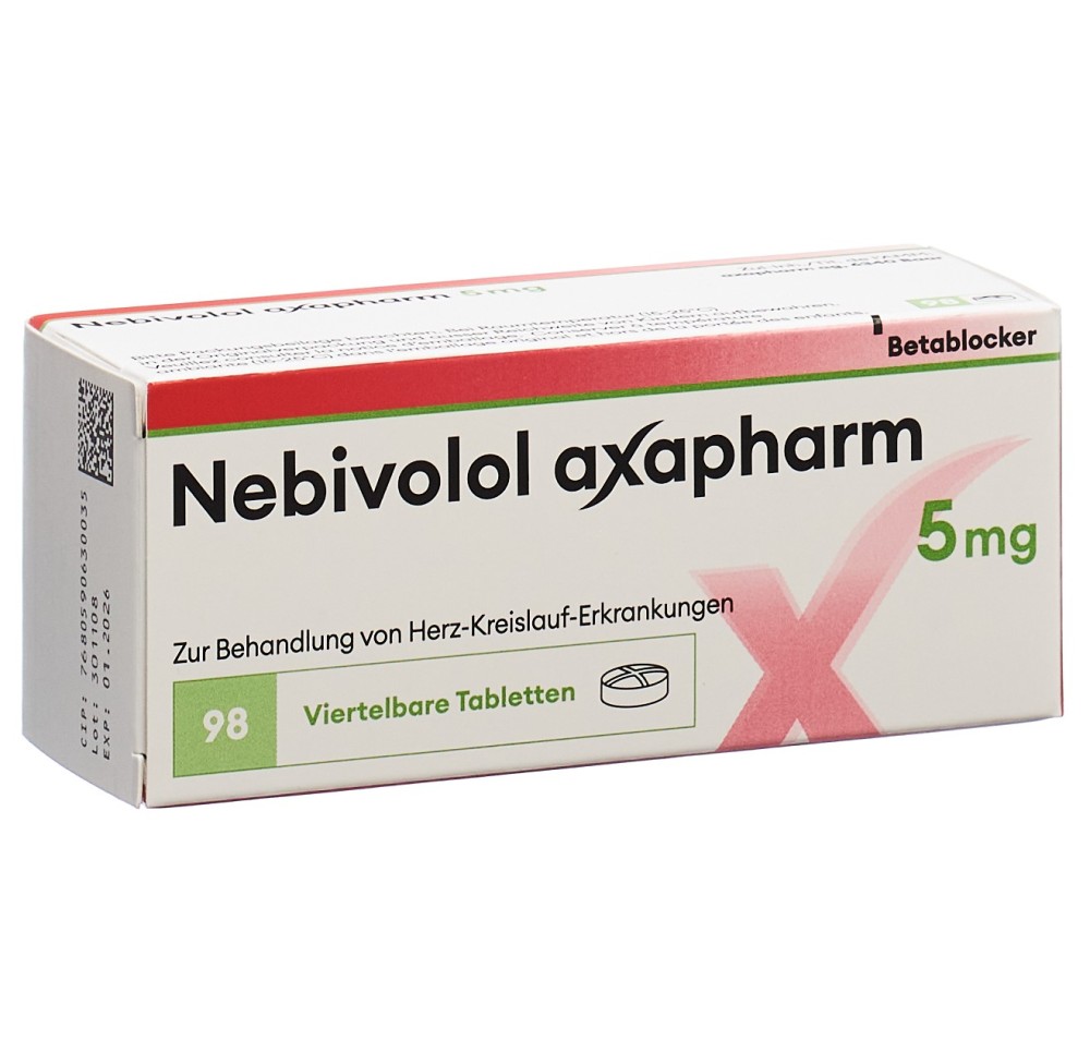 NEBIVOLOL axapharm cpr 5 mg 98 pce NEBIVOLOL axapharm cpr 5 mg 98 pce