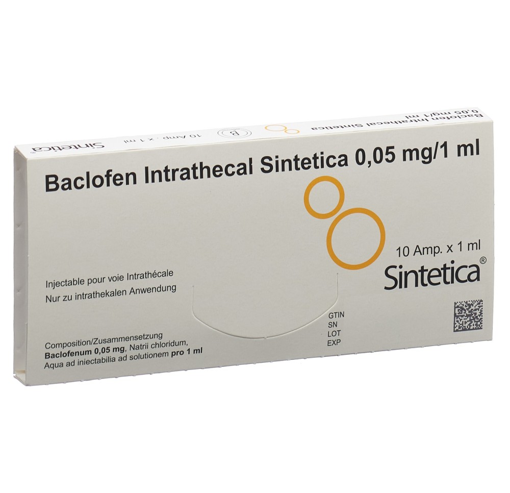 BACLOFEN Intrathecal Sint 0.05 mg/1ml 10 amp 1 ml BACLOFEN Intrathecal Sint 0.05 mg/1ml 10 amp 1 ml