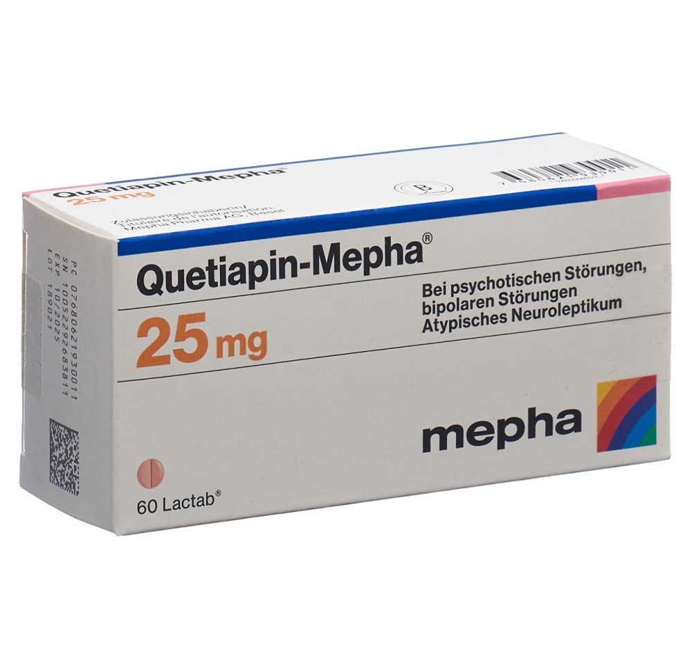 QUETIAPIN Mepha cpr pell 25 mg 60 pce QUETIAPIN Mepha cpr pell 25 mg 60 pce