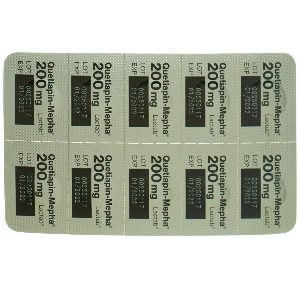 QUETIAPIN Mepha cpr pell 200 mg 100 pce QUETIAPIN Mepha cpr pell 200 mg 100 pce