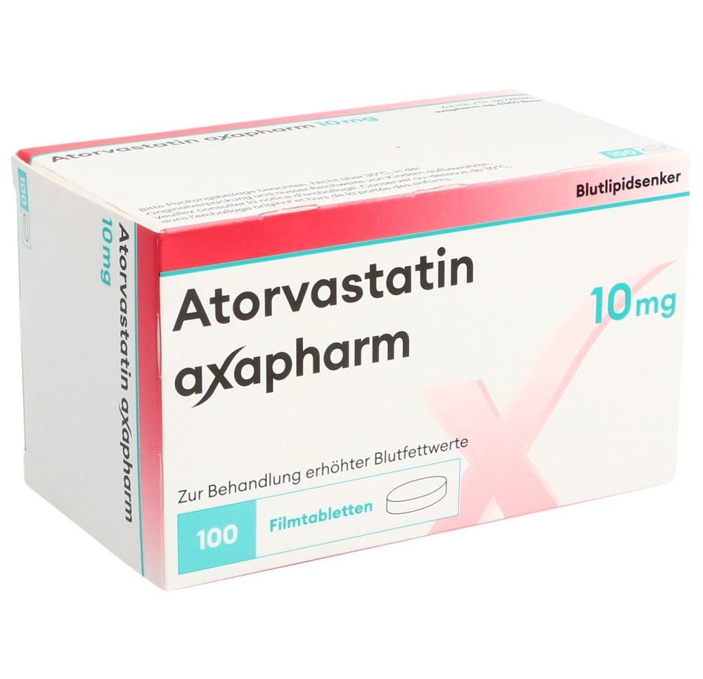 ATORVASTATINE axapharm cpr pell 10 mg 100 pce ATORVASTATINE axapharm cpr pell 10 mg 100 pce