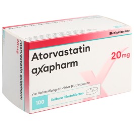 ATORVASTATINE axapharm cpr pell 20 mg 100 pce