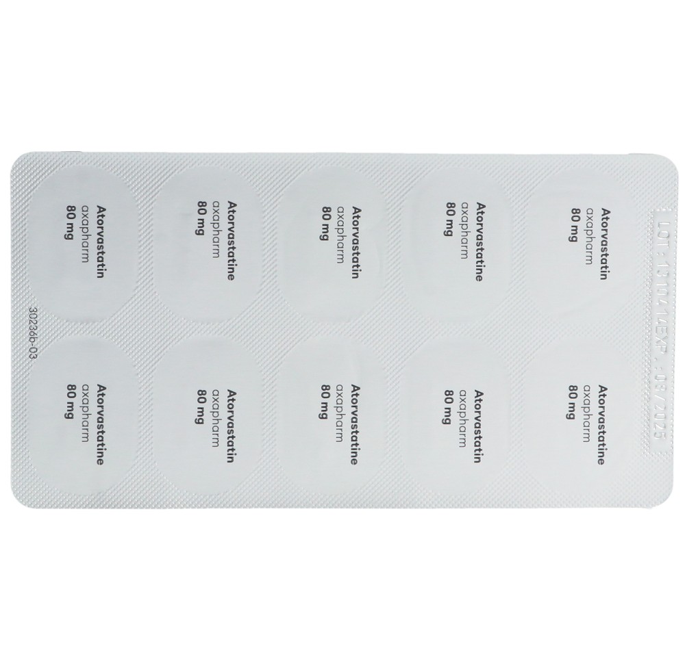 ATORVASTATINE axapharm cpr pell 80 mg 30 pce ATORVASTATINE axapharm cpr pell 80 mg 30 pce