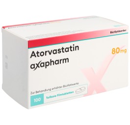 ATORVASTATINE axapharm cpr pell 80 mg 100 pce