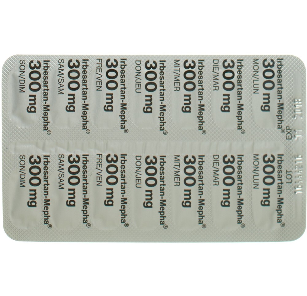 IRBESARTAN Mepha cpr pell 300 mg 98 pce IRBESARTAN Mepha cpr pell 300 mg 98 pce