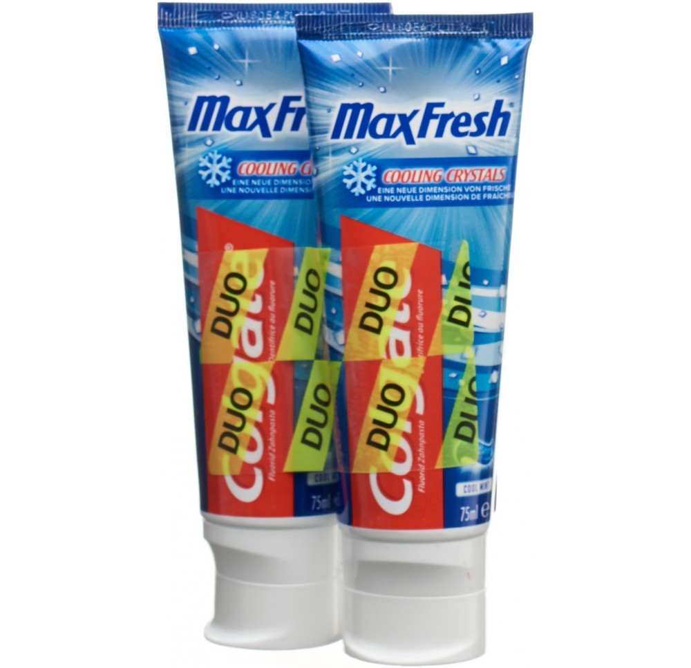 Colgate Max Fresh Cool Mint dentifrice duo 2 x 75 ml