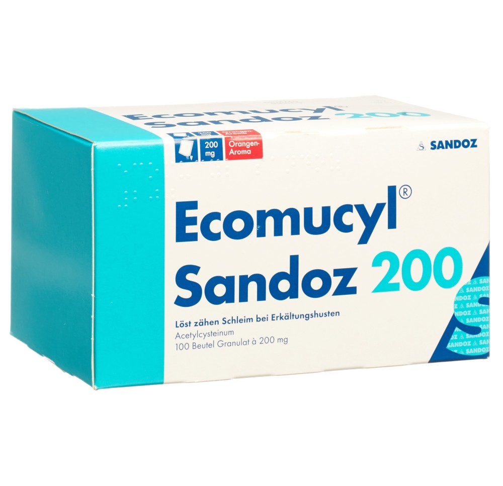 ECOMUCYL Sandoz gran 200 mg sach 100 pce ECOMUCYL Sandoz gran 200 mg sach 100 pce