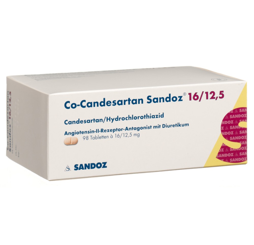 CO-CANDESARTAN Sandoz cpr 16/12.5 mg 98 pce CO-CANDESARTAN Sandoz cpr 16/12.5 mg 98 pce