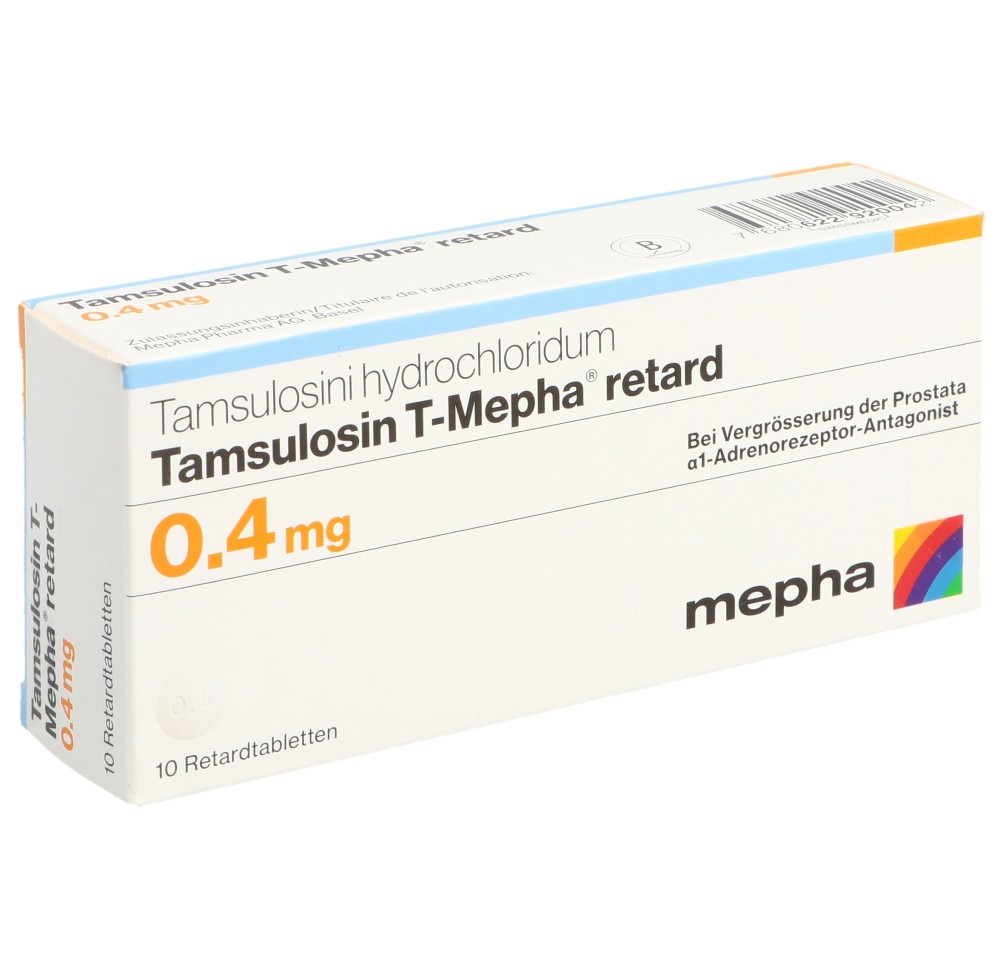 TAMSULOSIN T-Mepha retard cpr ret 0.4 mg 10 pce TAMSULOSIN T-Mepha retard cpr ret 0.4 mg 10 pce