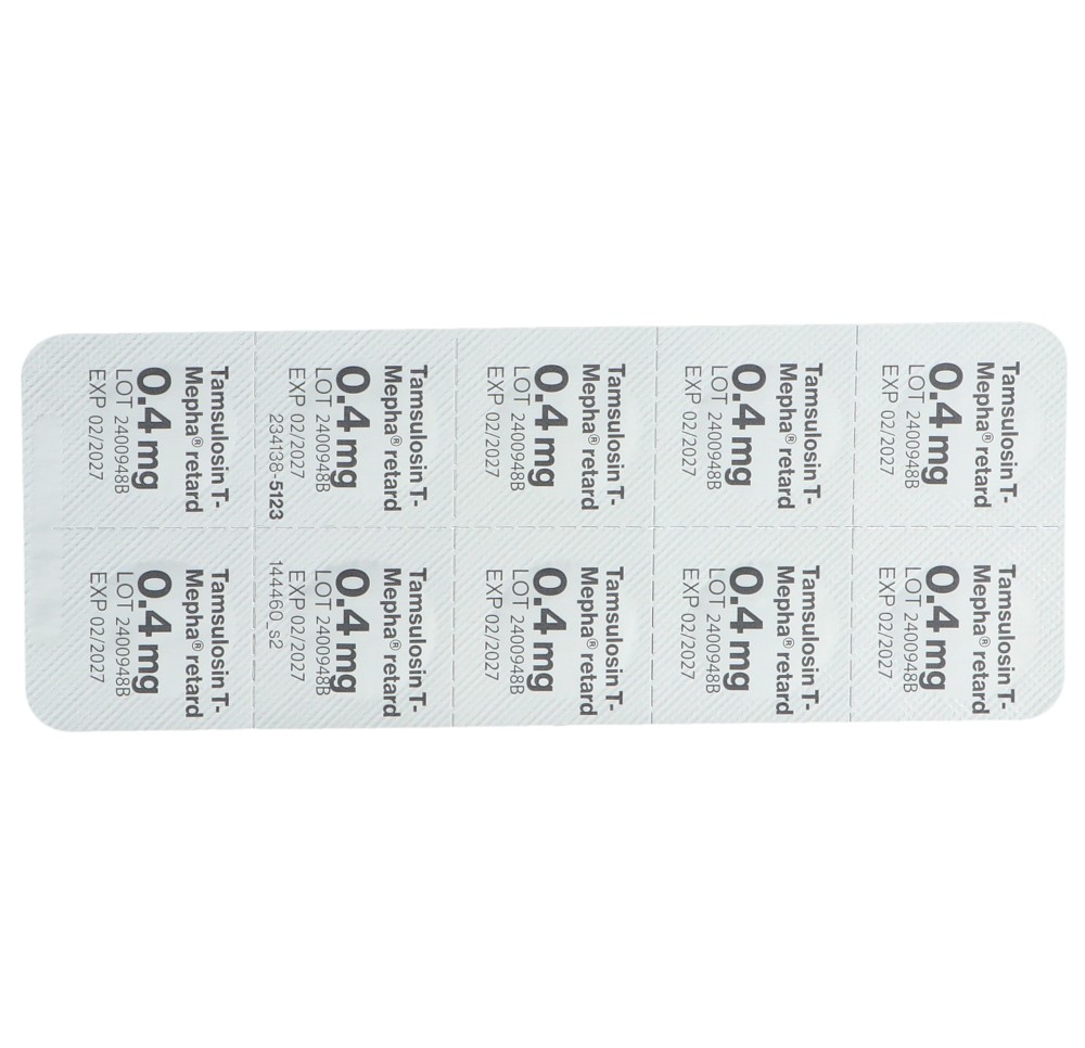 TAMSULOSIN T-Mepha retard cpr ret 0.4 mg 100 pce TAMSULOSIN T-Mepha retard cpr ret 0.4 mg 100 pce