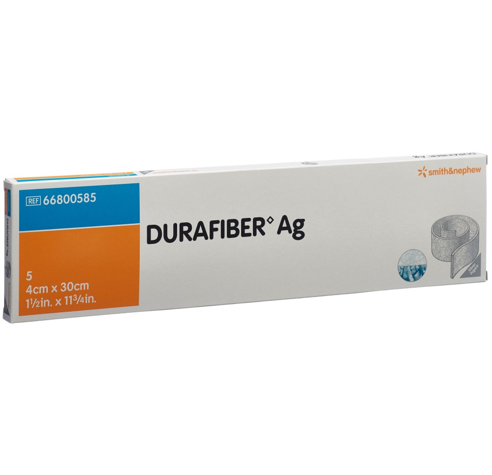 DURAFIBER AG pansem vulnéraire 4x30cm stér 5 pce