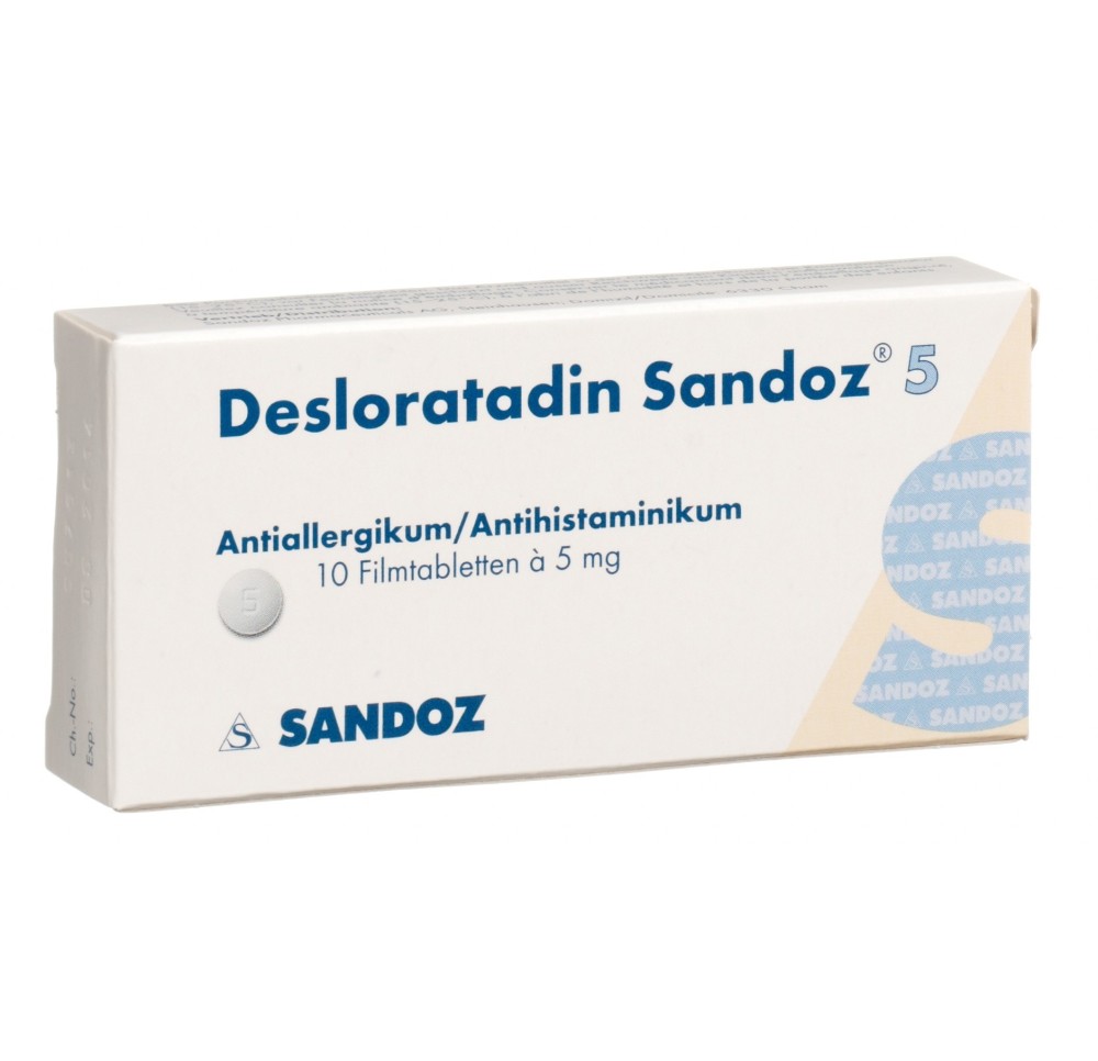 DESLORATADINE Sandoz cpr pell 5 mg 10 pce DESLORATADINE Sandoz cpr pell 5 mg 10 pce