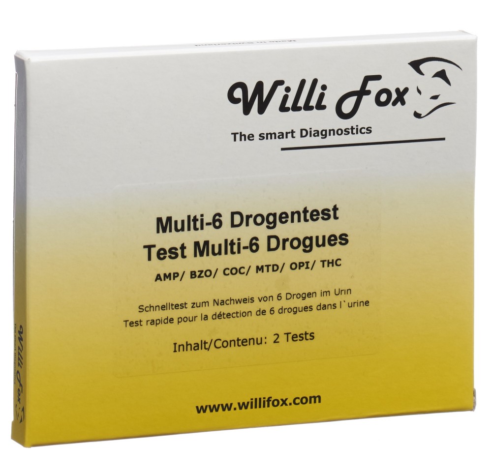 WILLI FOX test de drogue multi 6 para urine 2 pce