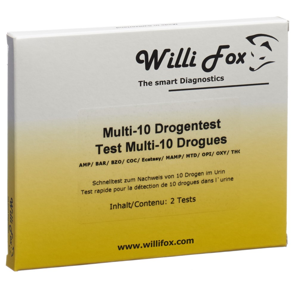 WILLI FOX test de drogue multi 10 para urin 2 pce WILLI FOX test de drogue multi 10 para urin 2 pce