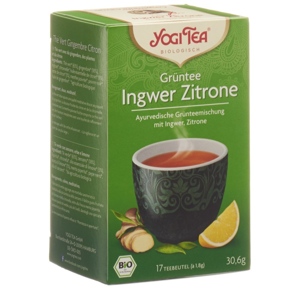 YOGI TEA Thé vert Gingembre citron 17 sach 1.8 g YOGI TEA Thé vert Gingembre citron 17 sach 1.8 g