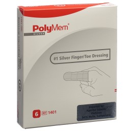 POLYMEM Finger/Toe Dressing Silver S 6 pce