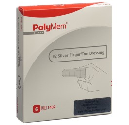 POLYMEM Finger/Toe Dressing Silver M 6 pce