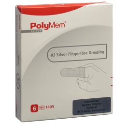 POLYMEM Finger/Toe Dressing Silver L 6 pce
