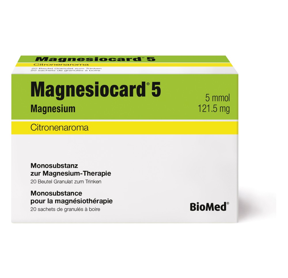 MAGNESIOCARD gran 5 mmol citron sach 20 pce MAGNESIOCARD gran 5 mmol citron sach 20 pce