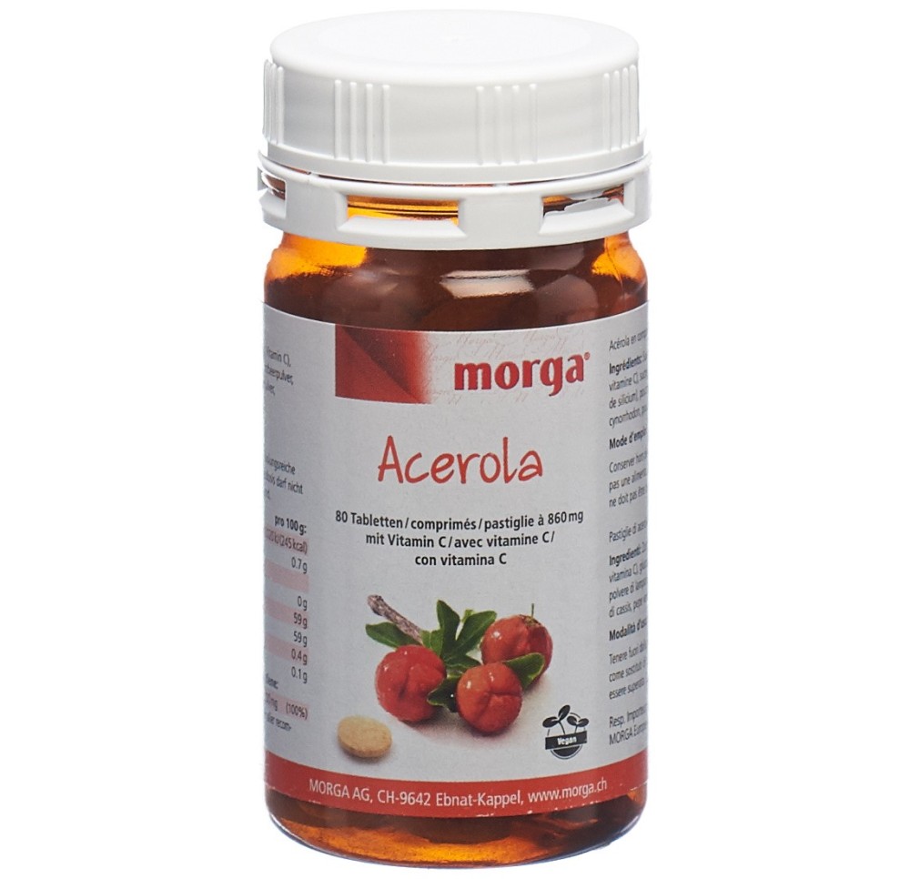 MORGA Acerola cpr 80 mg vitamine C 80 pce MORGA Acerola cpr 80 mg vitamine C 80 pce
