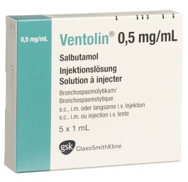 VENTOLIN sol inj 0.5 mg/ml 5 amp 1 ml