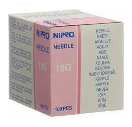 NIPRO aiguilles 1.2x50mm 18Gx2" rose 100 pce