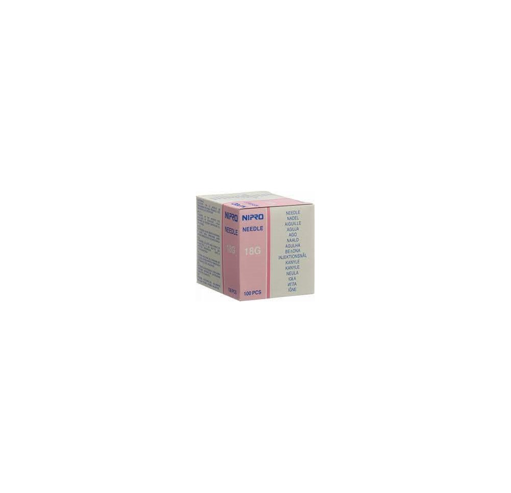 NIPRO aiguilles 1.2x50mm 18Gx2" rose 100 pce