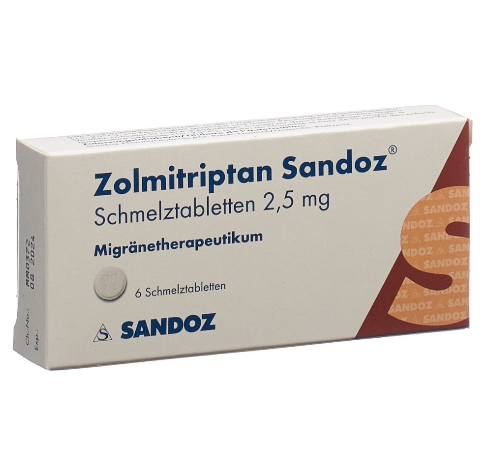 ZOLMITRIPTAN Sandoz cpr orodisp 2.5 mg 6 pce