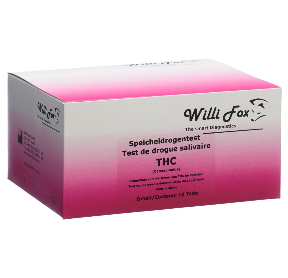 WILLI FOX test de drogue THC salive 10 pce