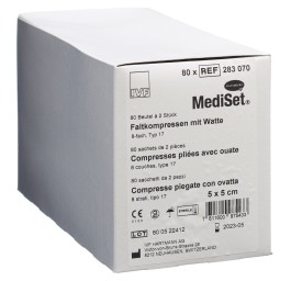 MEDISET IVF comp pli ouate 5x5cm 8c 80 x 2 pce