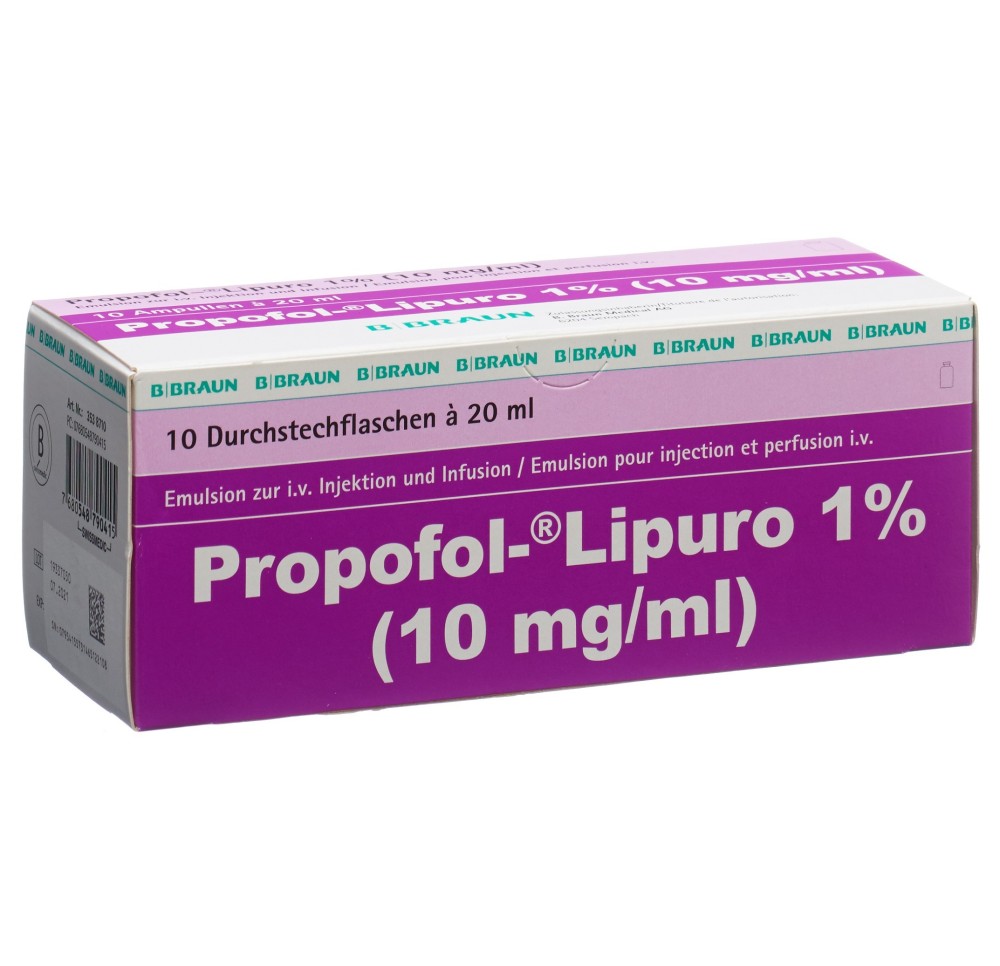 PROPOFOL LIPURO 1% 200 mg/20ml 10 vial 20 ml PROPOFOL LIPURO 1% 200 mg/20ml 10 vial 20 ml