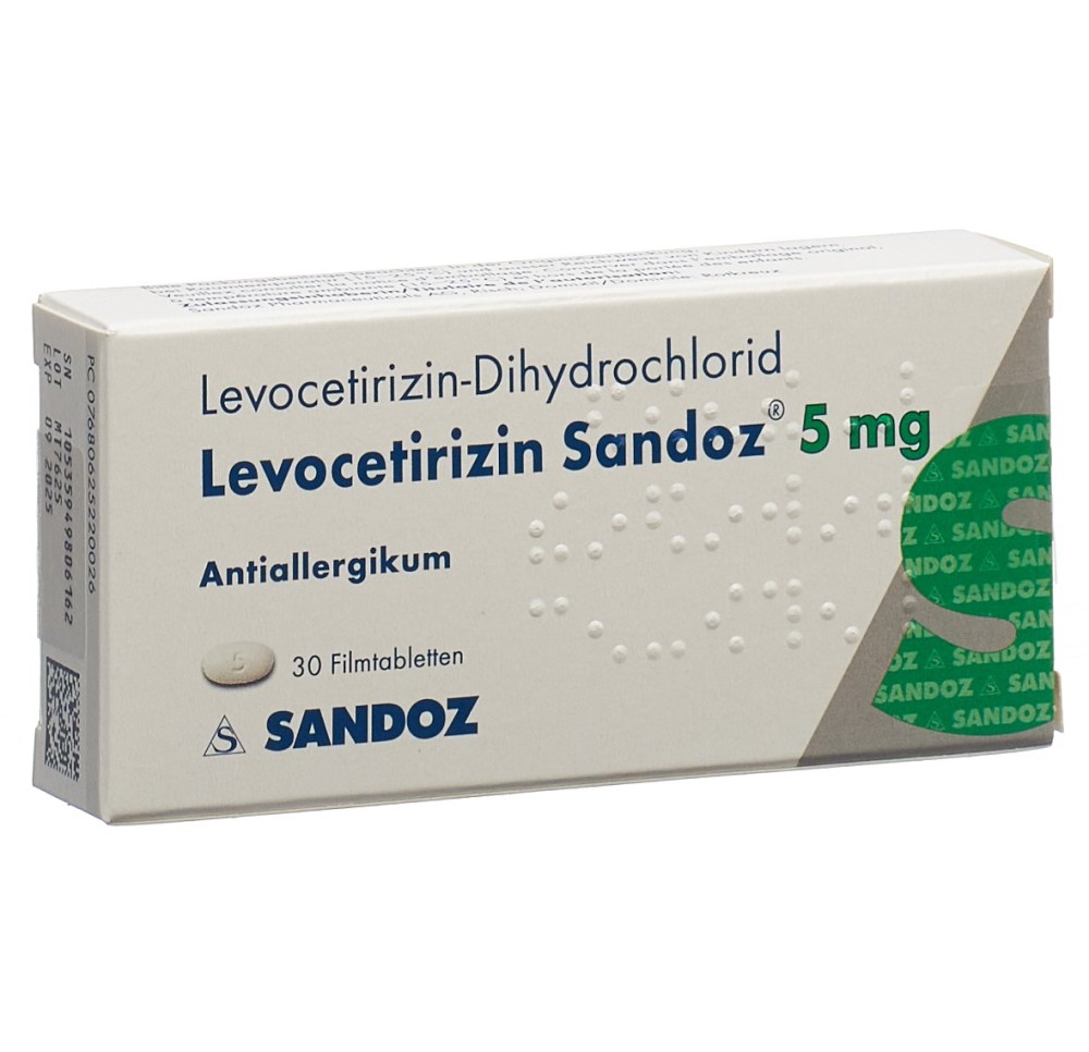 LEVOCETIRIZINE Sandoz cpr pell 5 mg 30 pce LEVOCETIRIZINE Sandoz cpr pell 5 mg 30 pce