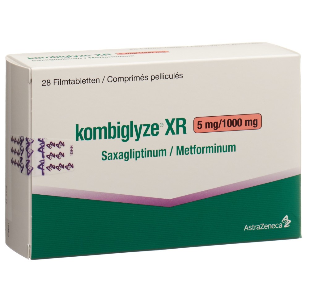 KOMBIGLYZE XR cpr pell ret 5 mg/1000 mg 28 pce KOMBIGLYZE XR cpr pell ret 5 mg/1000 mg 28 pce