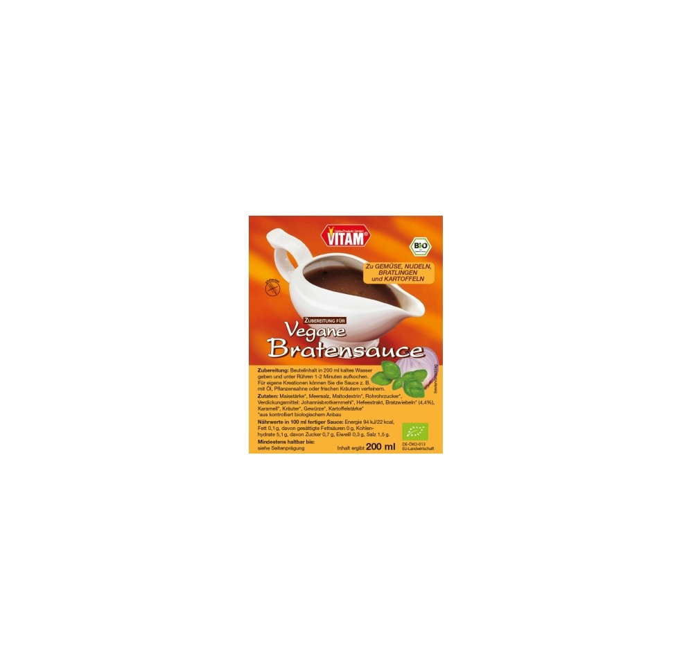VITAM sauce brune instant bio sans gluten 12 sach VITAM sauce brune instant bio sans gluten 12 sach
