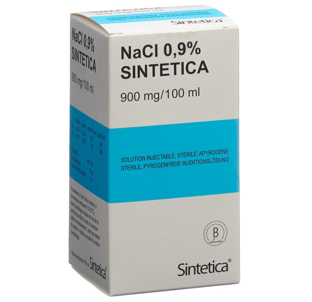 NACL 0.9% Sintetica 900 mg/100ml 100ml vial NACL 0.9% Sintetica 900 mg/100ml 100ml vial