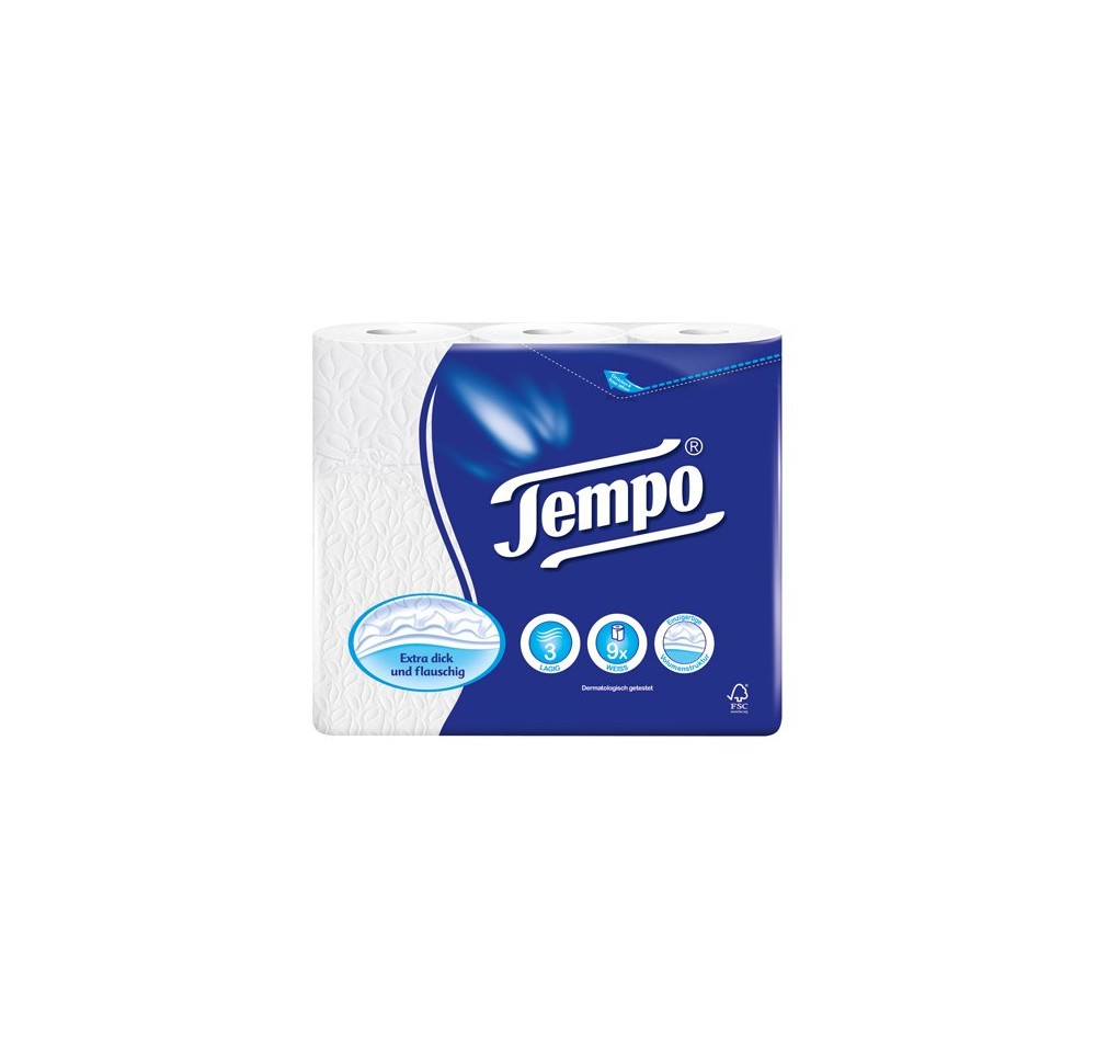 TEMPO papier toilette Classic 3plis 160feu 9 pce