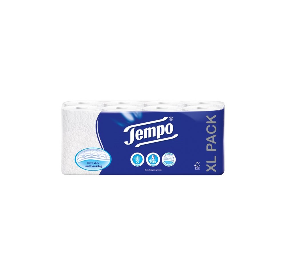 TEMPO papier toilette Classic 3plis 160feu 16 pce