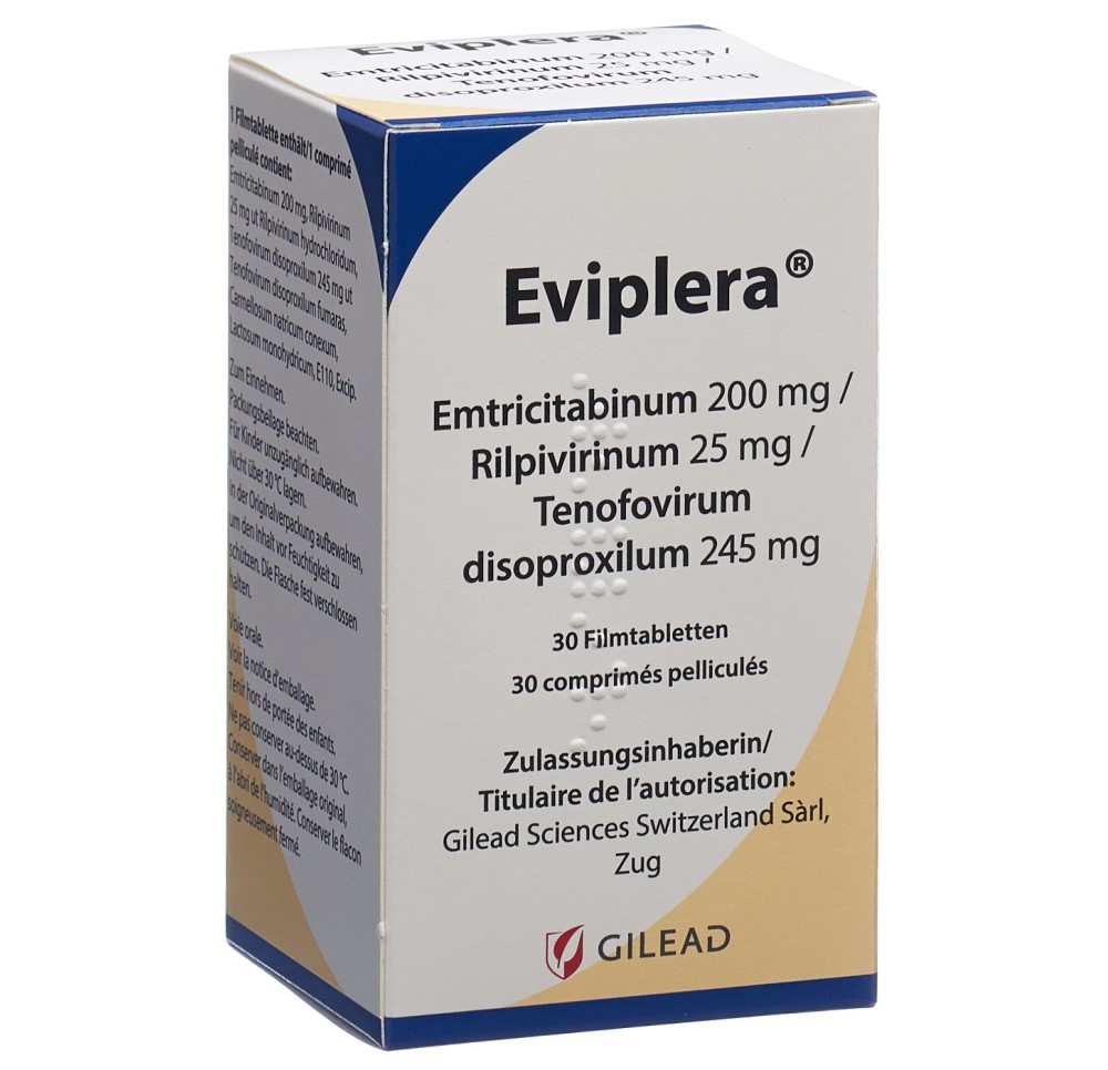 EVIPLERA cpr pell 200mg/25mg/245mg bte 30 pce